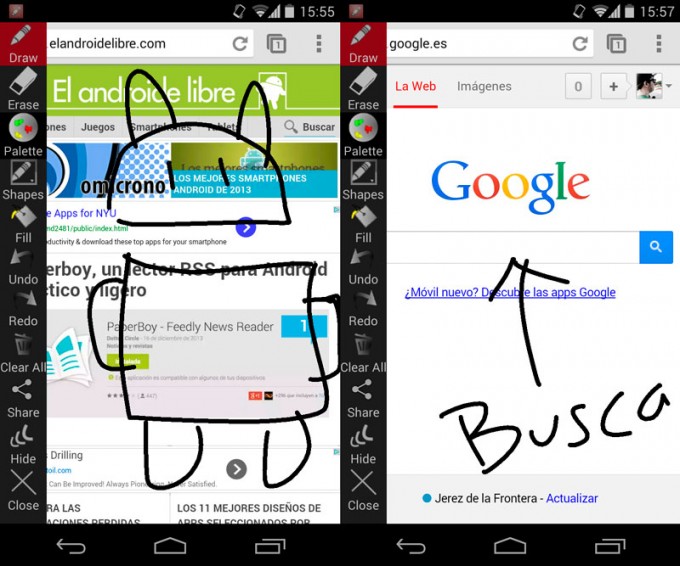Floating Draw, una app para dibujar sobre la pantalla diferente