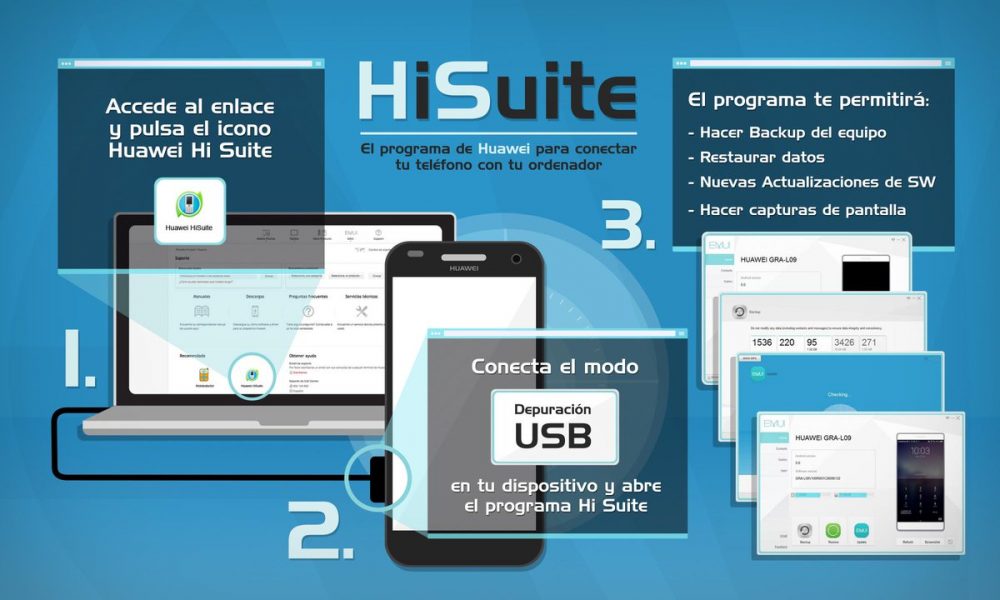 Usar Hisuite para sincronizar teléfonos Huawei con ordenador