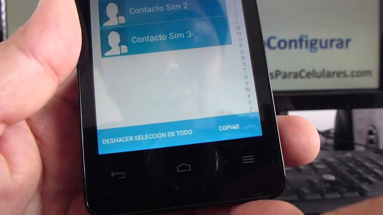 copiar contactos de tarjeta SIM a memoria de teléfono