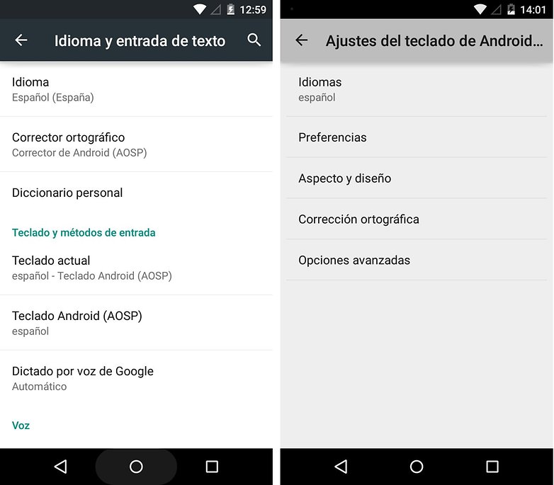 Corrector ortográfico Android