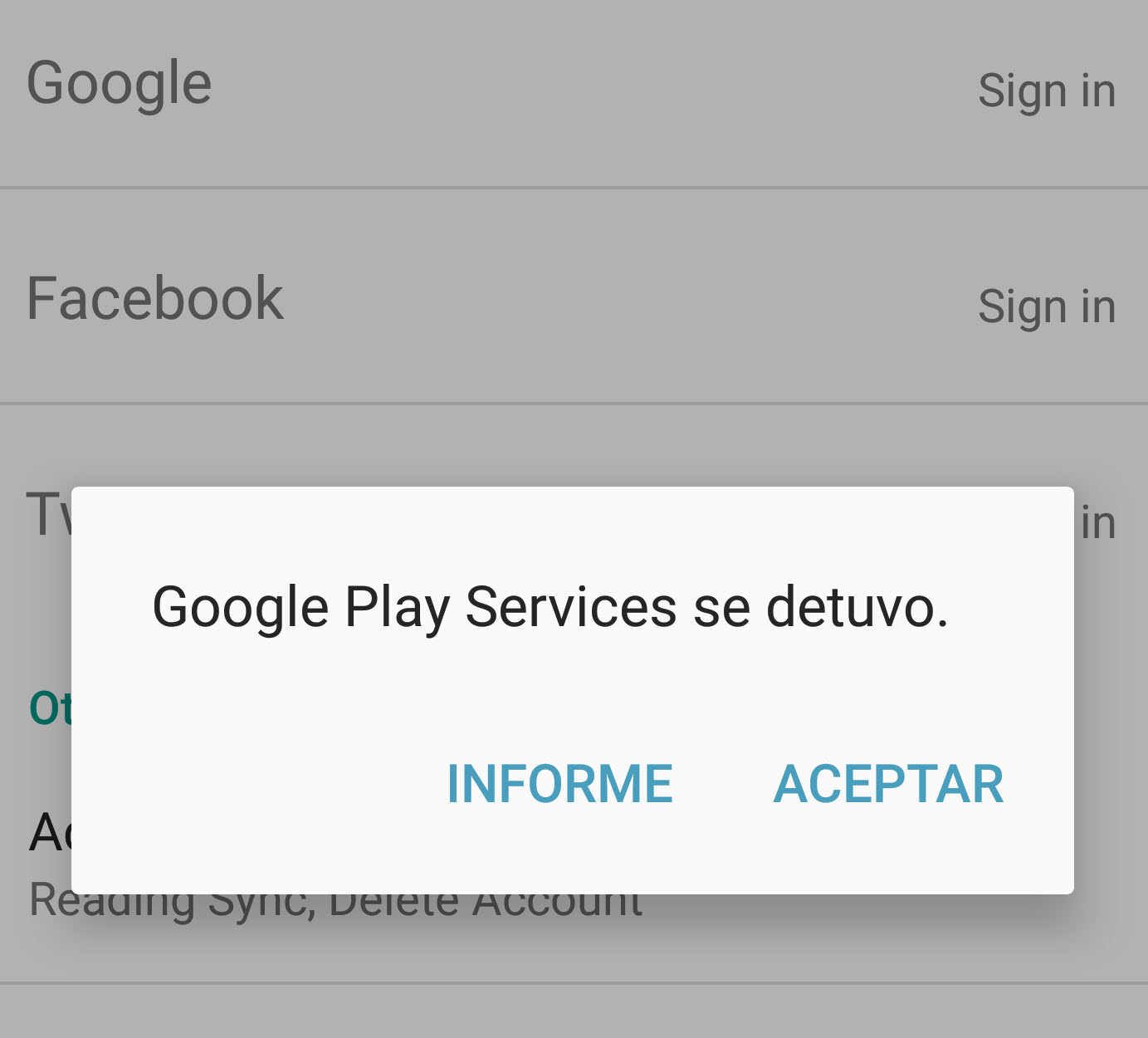 google play services se detuvo