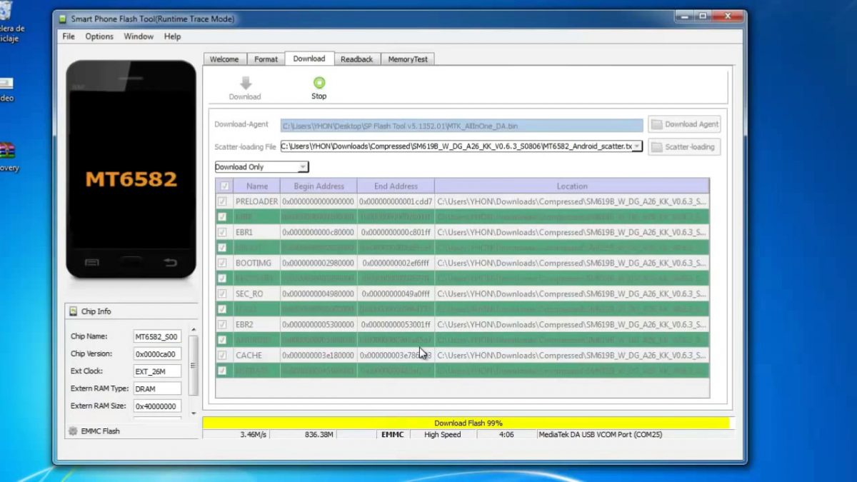 Cómo usar sp flash tool + solución de errores