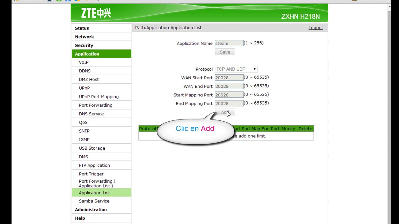 Cómo abrir los puertos de un router zte f680
