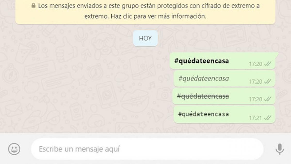 Cómo subrayar o tachar, poner negrita o cursiva en WhatsApp Cómo subrayar o tachar, poner negrita o cursiva en WhatsApp