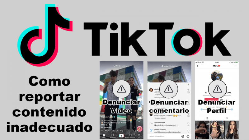 reportar videos perfiles y comentarios en TikTok