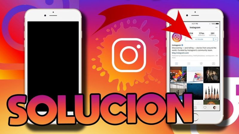 pantalla negra al abrir Instagram