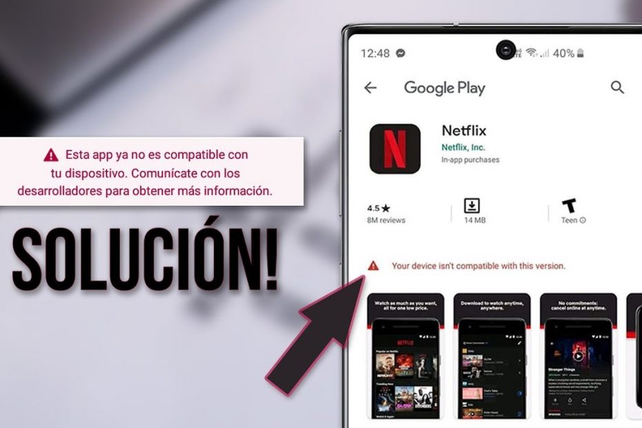 esta app no es compatible con tu dispositivo